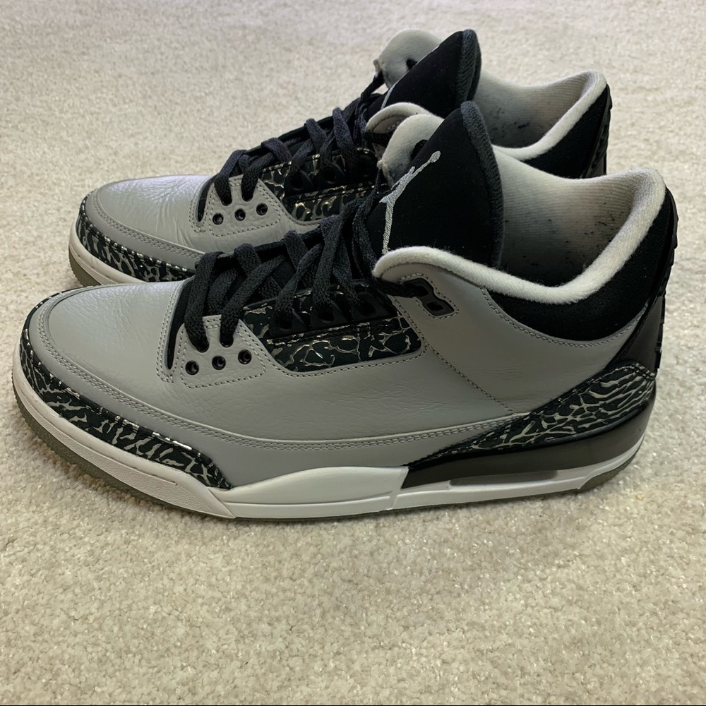 Nike Air Jordan 3 III Retro Wolf Grey Metallic Sliver Cement Men’s Size 9 & Box - Picture 2 of 8